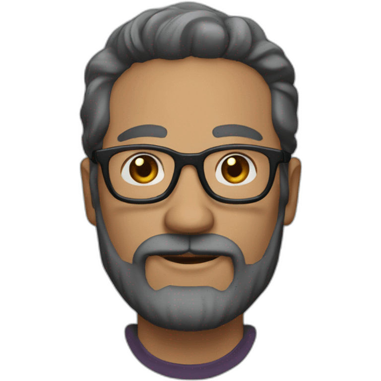 51 years old man with glasses and a black beard emoji