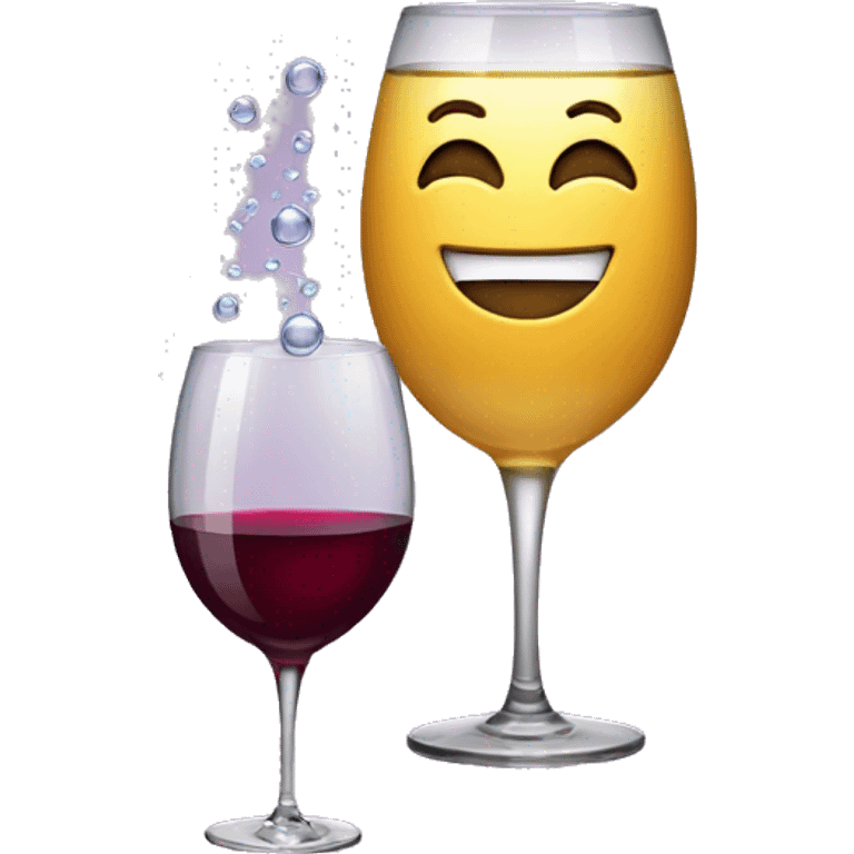 HAPPY CLASSIC EMOJI WITH WINE BUBBLES INSPIRING emoji