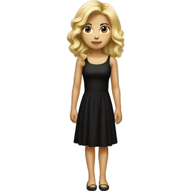 dirty blonde girl with black dress emoji