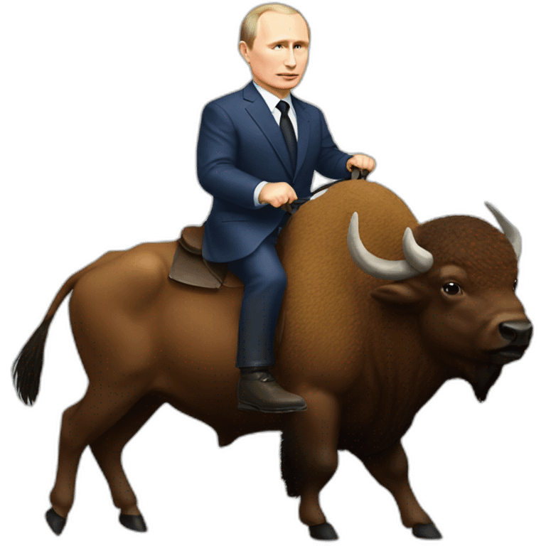 Putin ridding a bison emoji