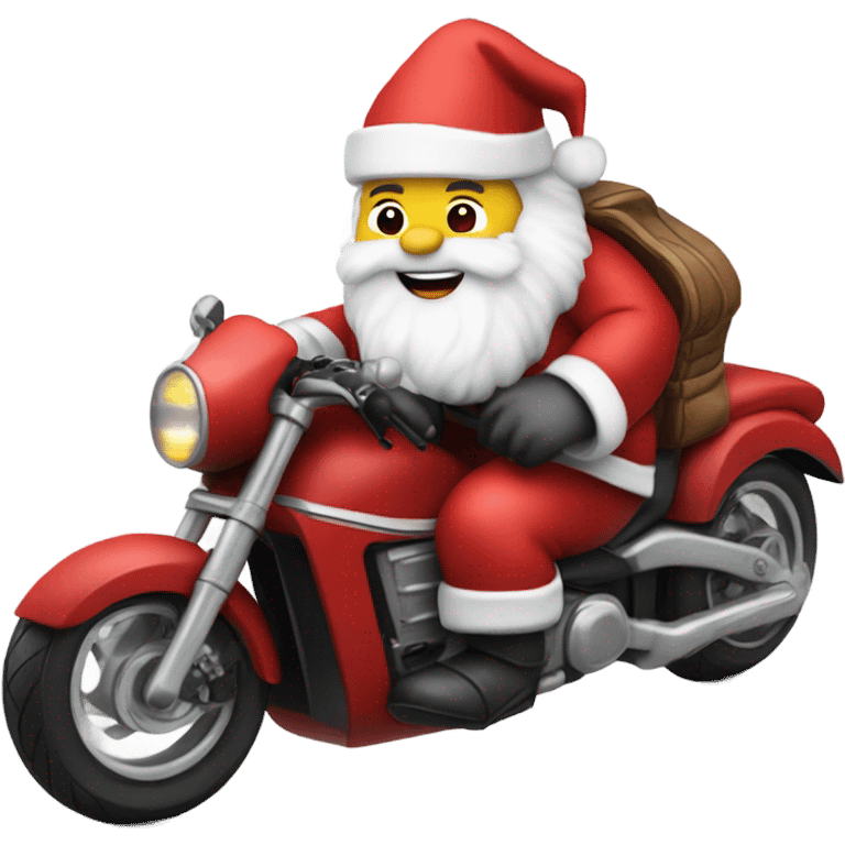 Santa riding a motorcycle emoji