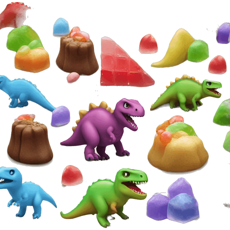 Dino eating some jelly sweets emoji