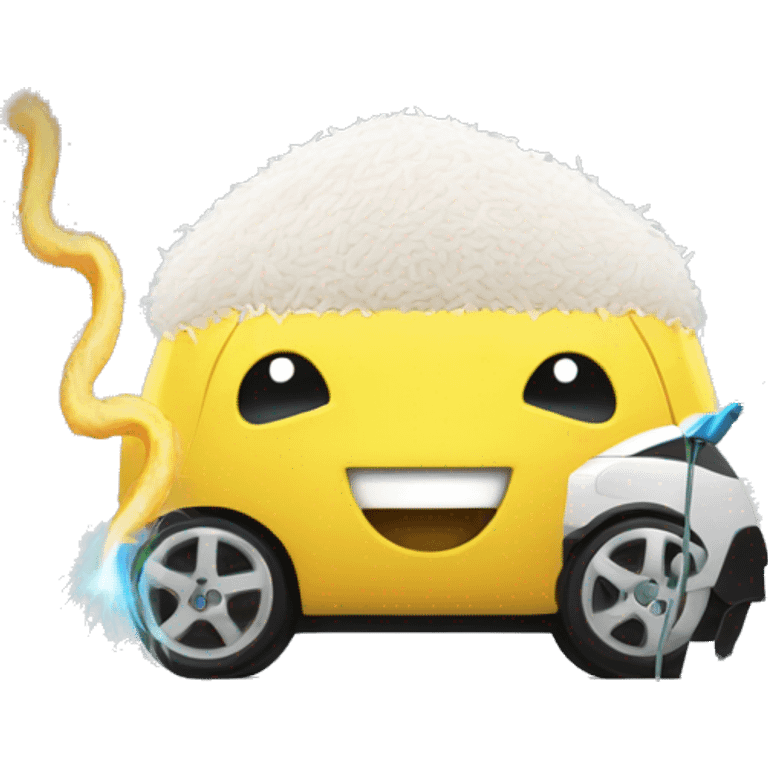 Rice charging an electric car emoji