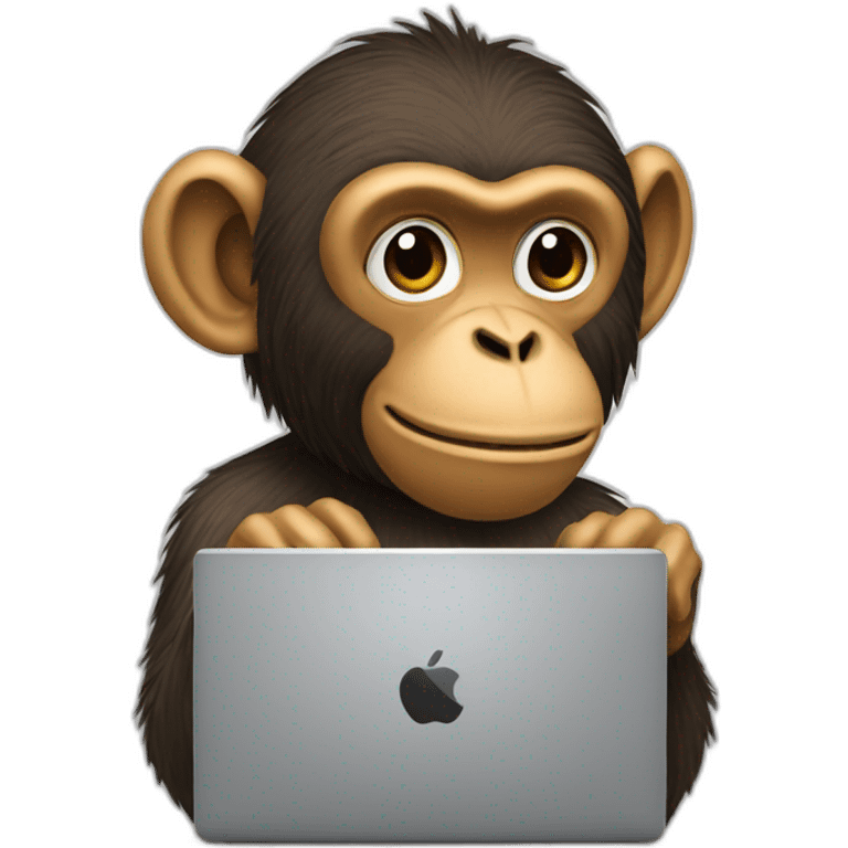 Monkey taping on a pc emoji