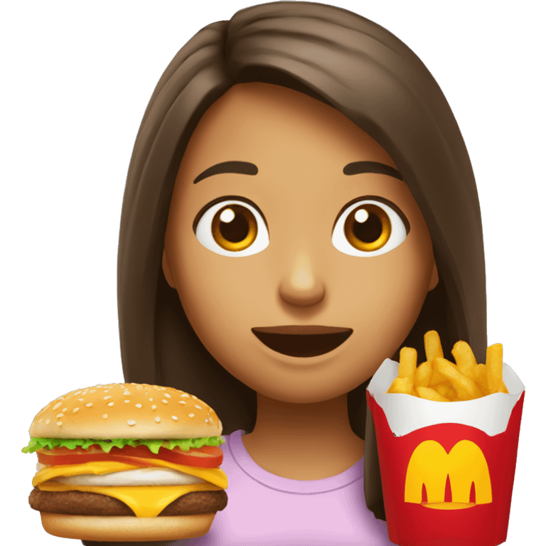 Fille qui mange un McDo emoji