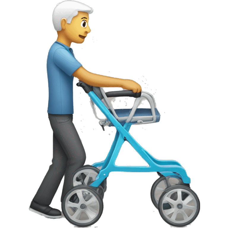 Person with rolling walker emoji