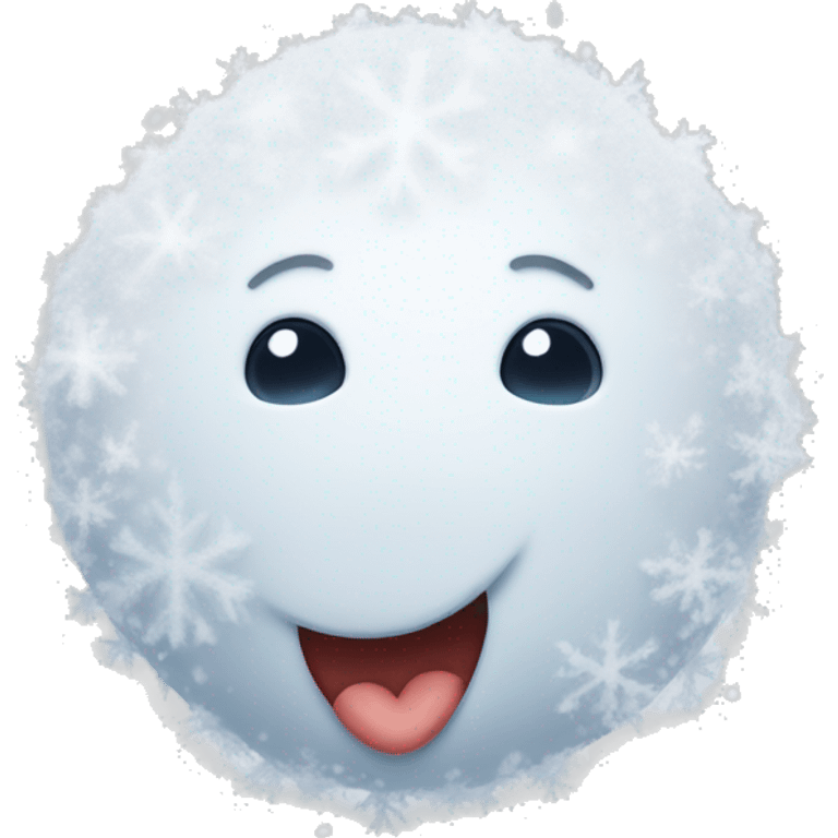 Snowy face with heart and winki emoji