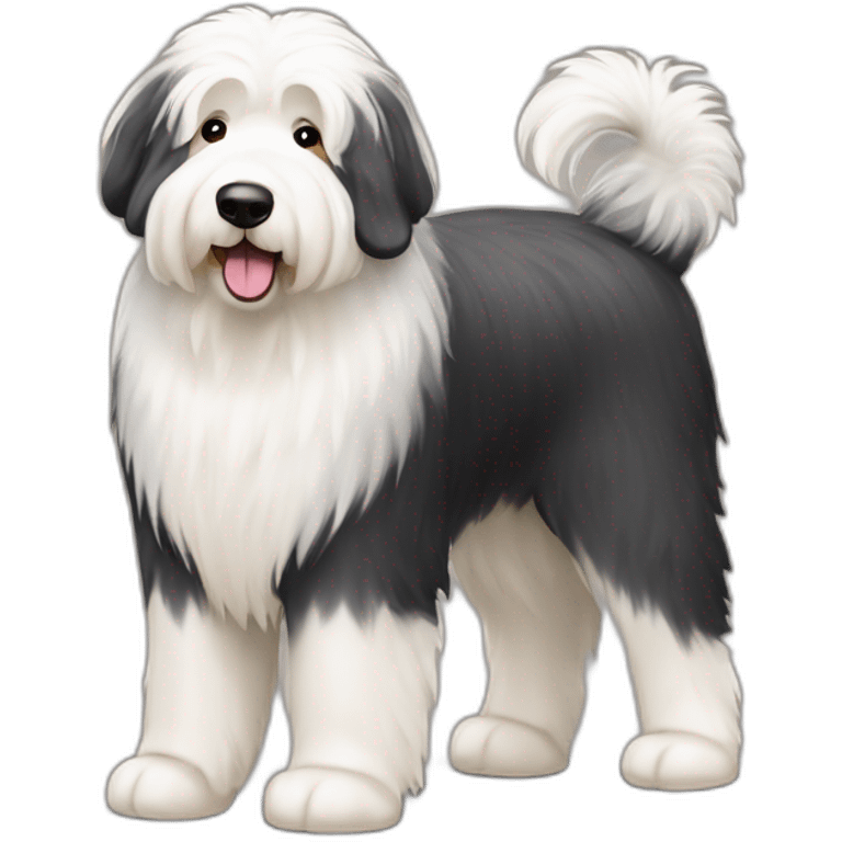 Dog old english sheepdog full-height emoji