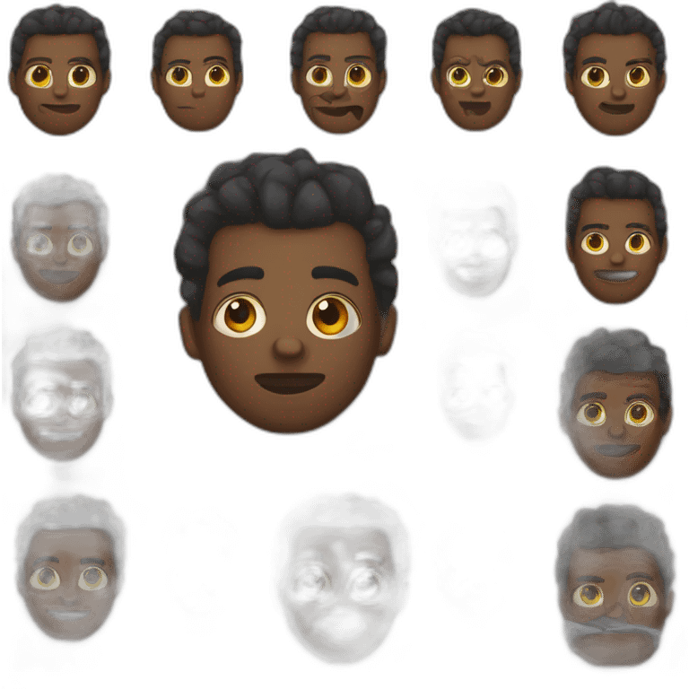 Negro con anteojos y rulos emoji