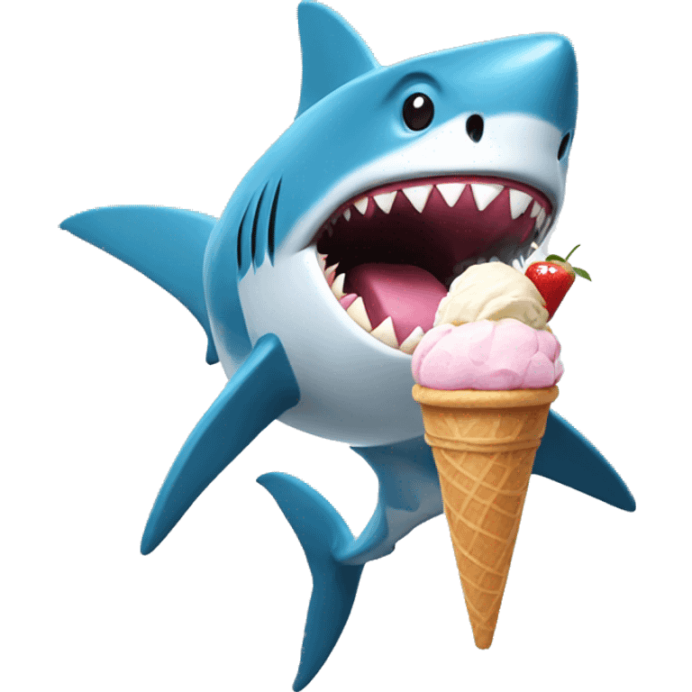 Shark with ice cream  emoji