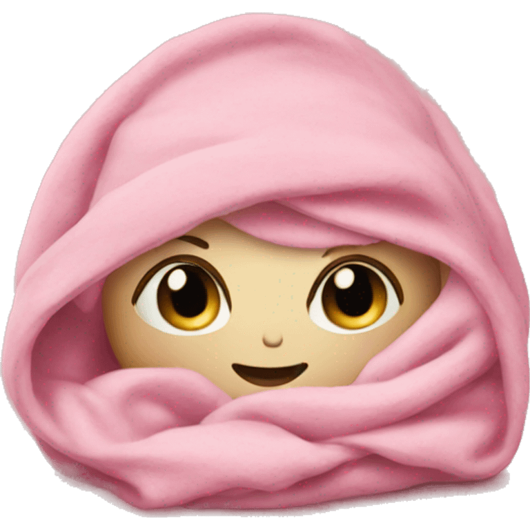 A pink cozy blanket emoji