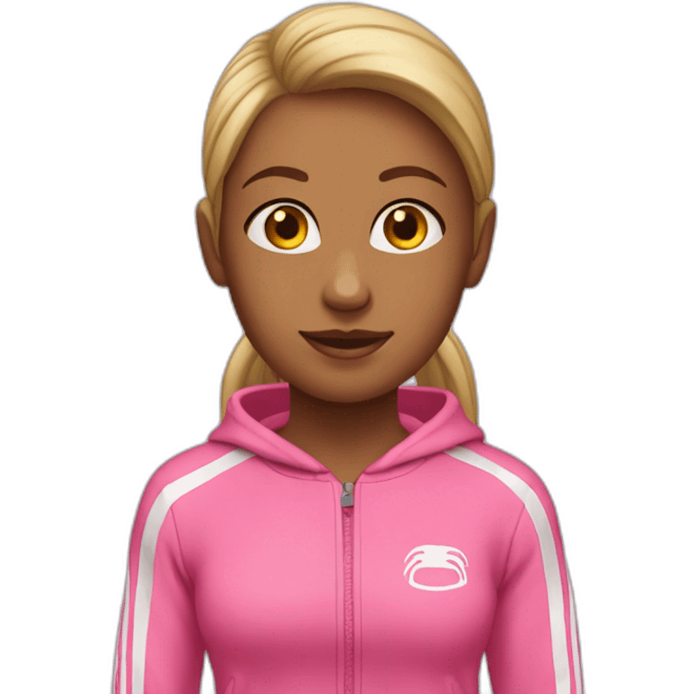 the girl in the pink tracksuit finishes. emoji