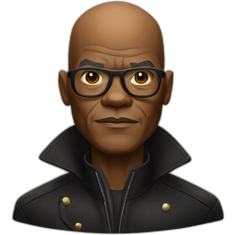 bald samuel l jackson in leather coat emoji