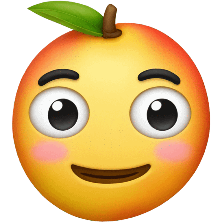 Mango Emoji with closed eyes, nose, and close mouth emoji