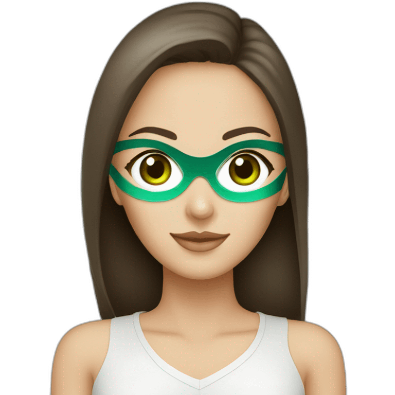 lasik eye surgery mask brunette green eyes emoji