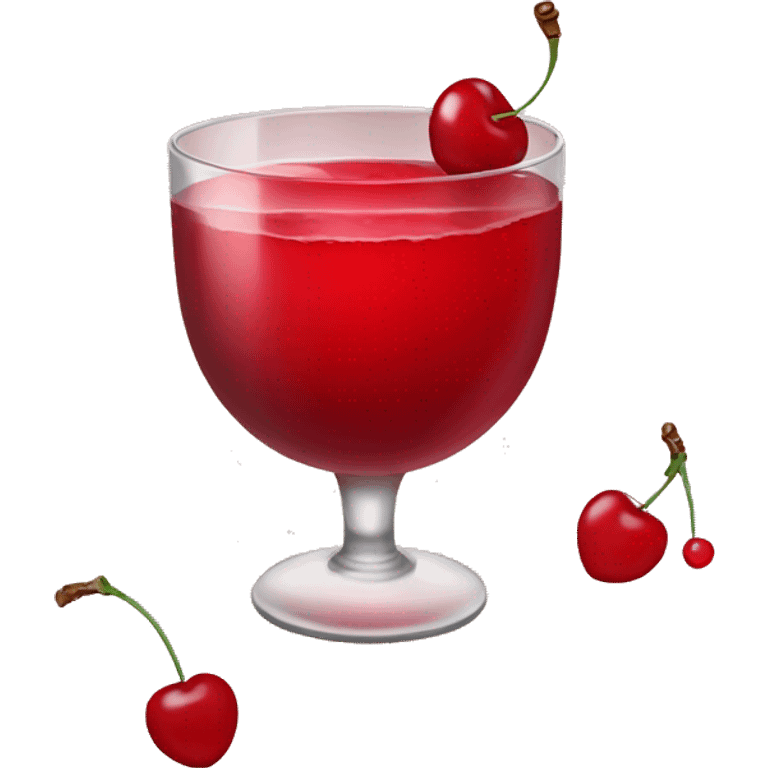 red drink with red cherries  emoji