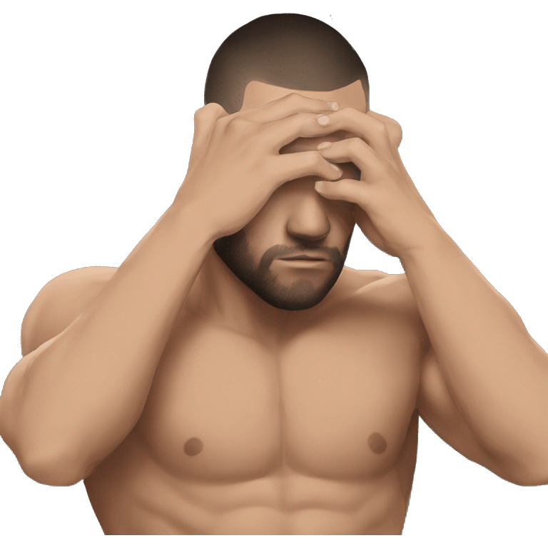 mma fighter hiding his face using hands emoji