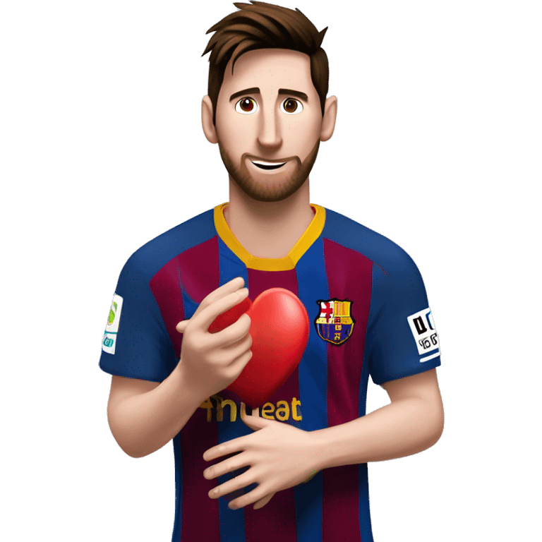 messi haciendo un corazón con las manos emoji