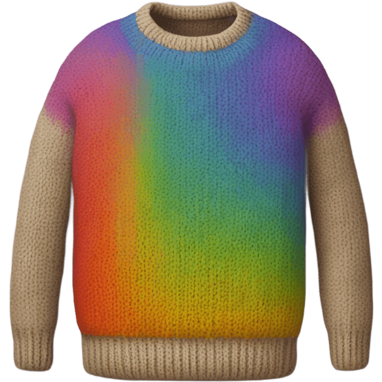 Knit sweater with rainbow design emoji