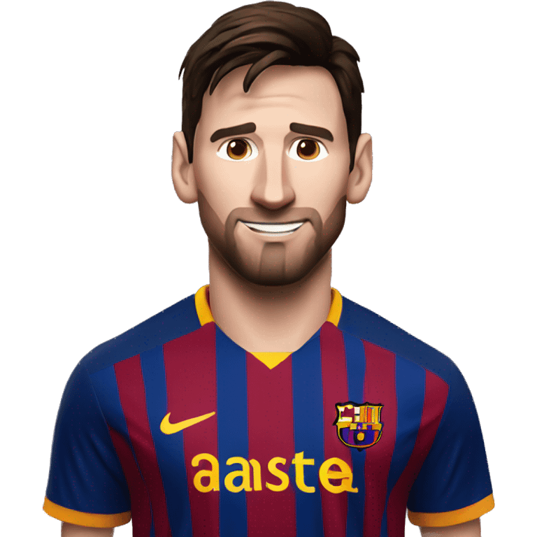 Messi in a Barcelona jersey emoji