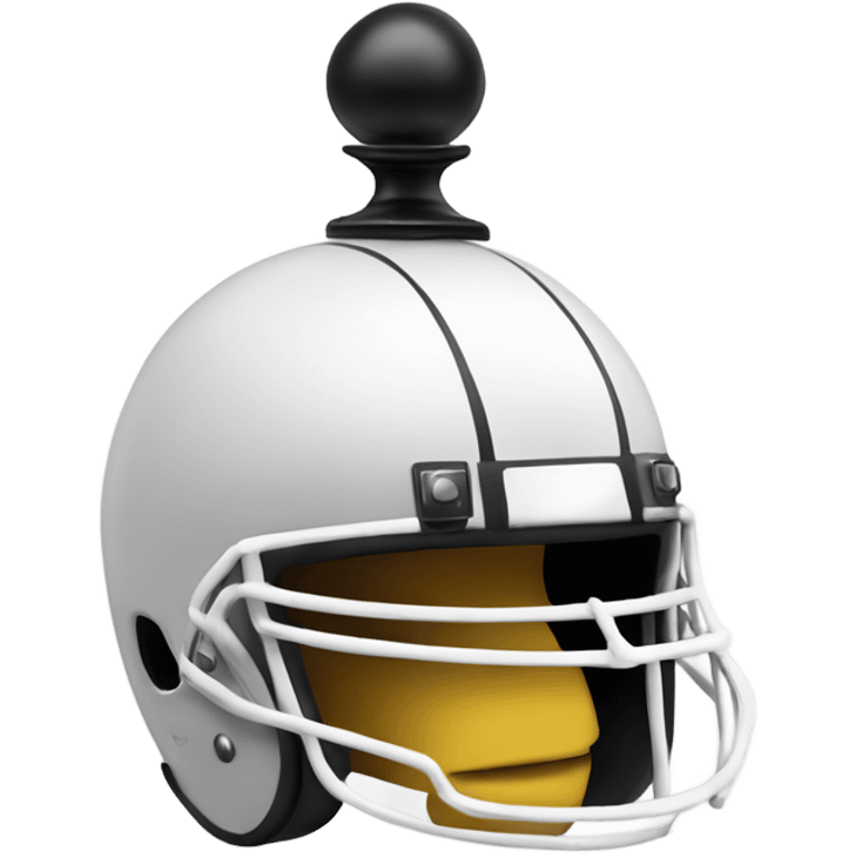 White chess pawn wearing football helmet emoji