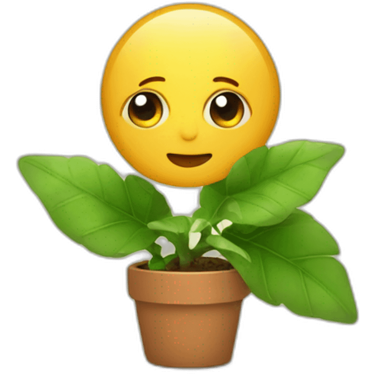 trup hugging a plant emoji