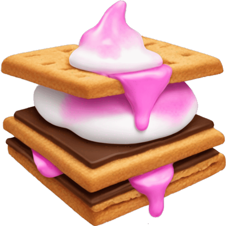 Smore with pink melted chocolate  emoji