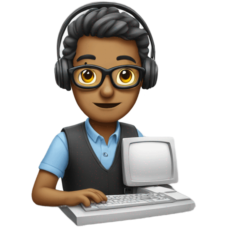 Nerd play computer emoji