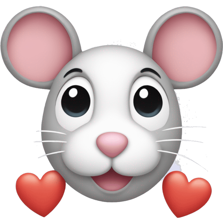 mouse face with hearts emojis around the face 🥰 emoji