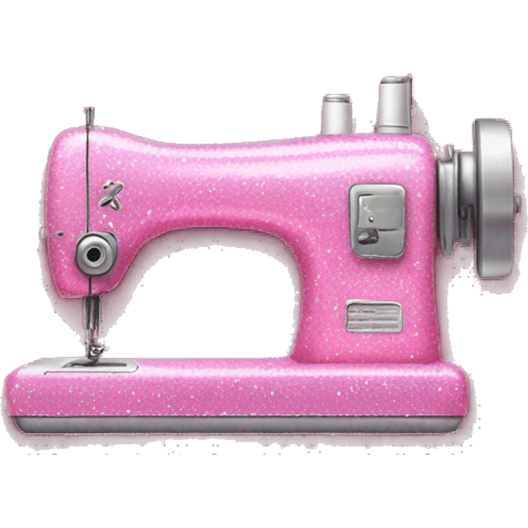 Pink glitter sewing machine emoji