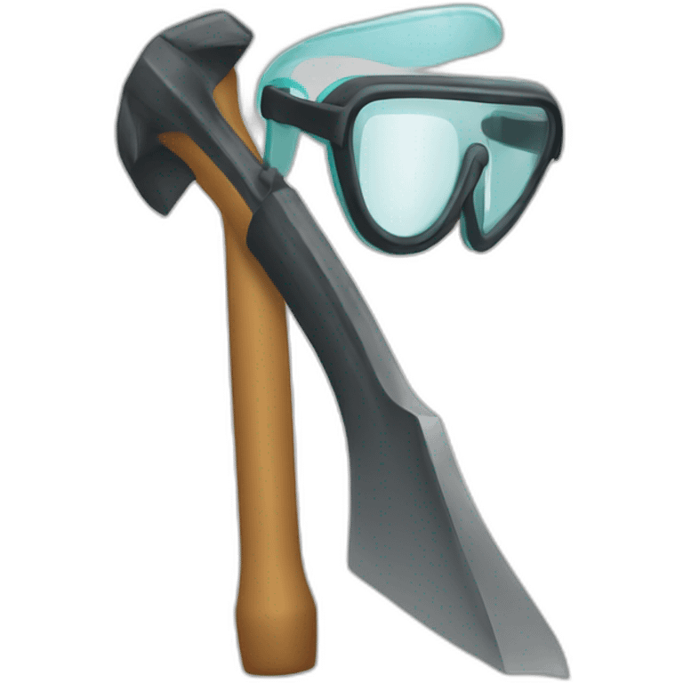 Lawyer hammer wears snorkel fins emoji