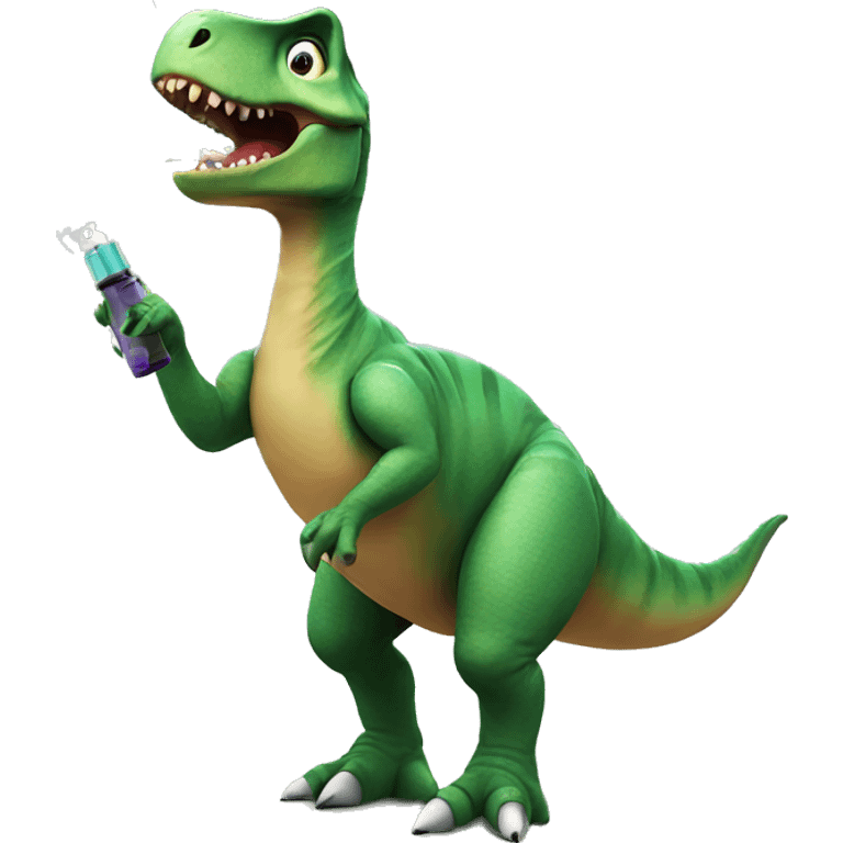 dinosaur with a vape emoji