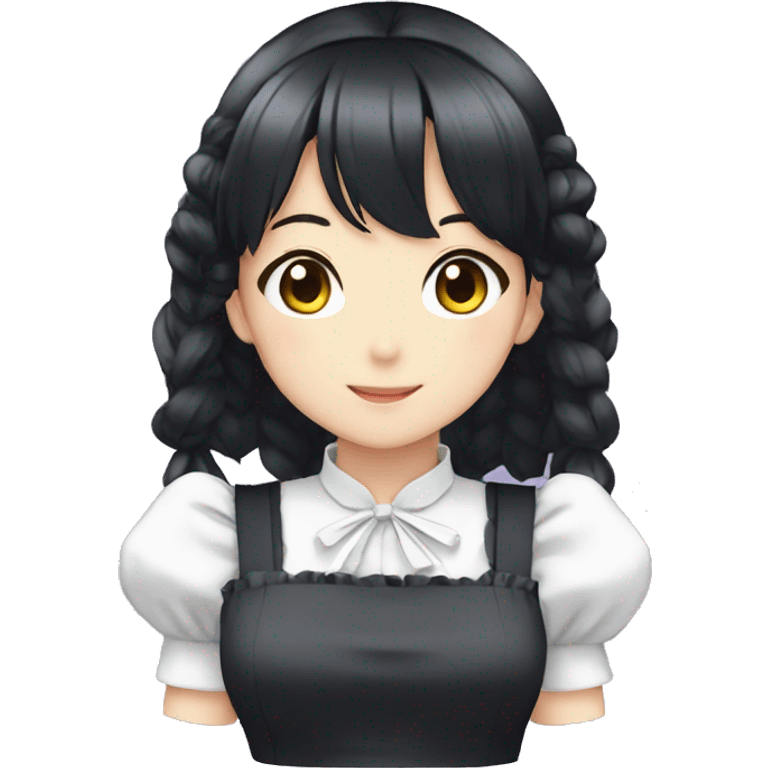 anime maid, black hair emoji