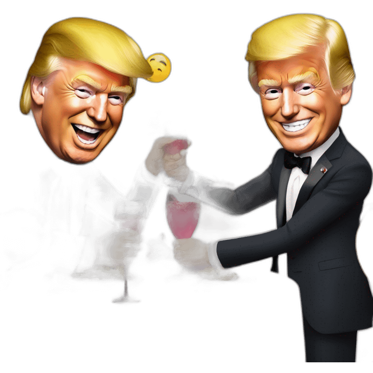 trump and macron partying emoji