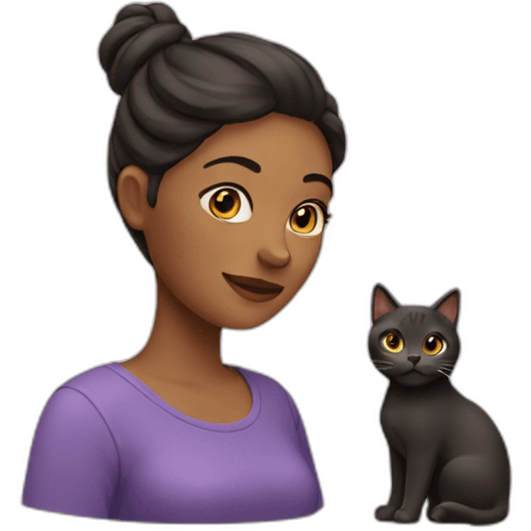 a woman with a cat emoji