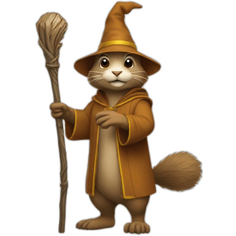 go gopher as standing wizard with staff emoji