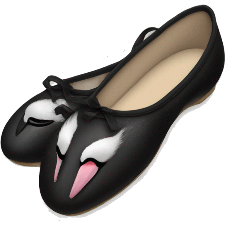 Black swan inspired ballet shoes  emoji