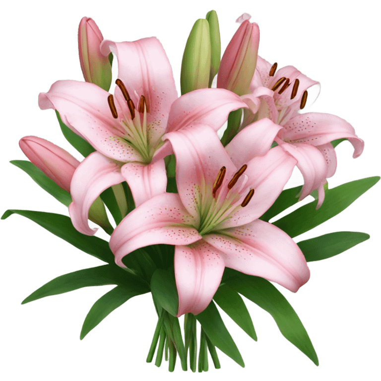 Pink lily ￼bouquet emoji