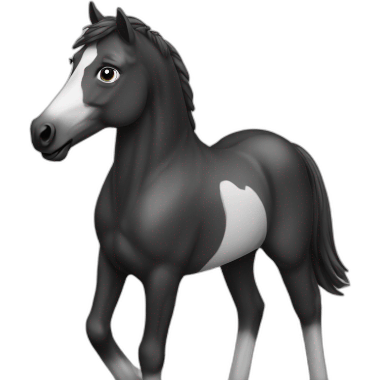 Horse black and white emoji