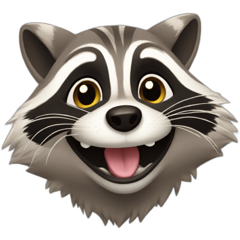 Happy raccoon emoji