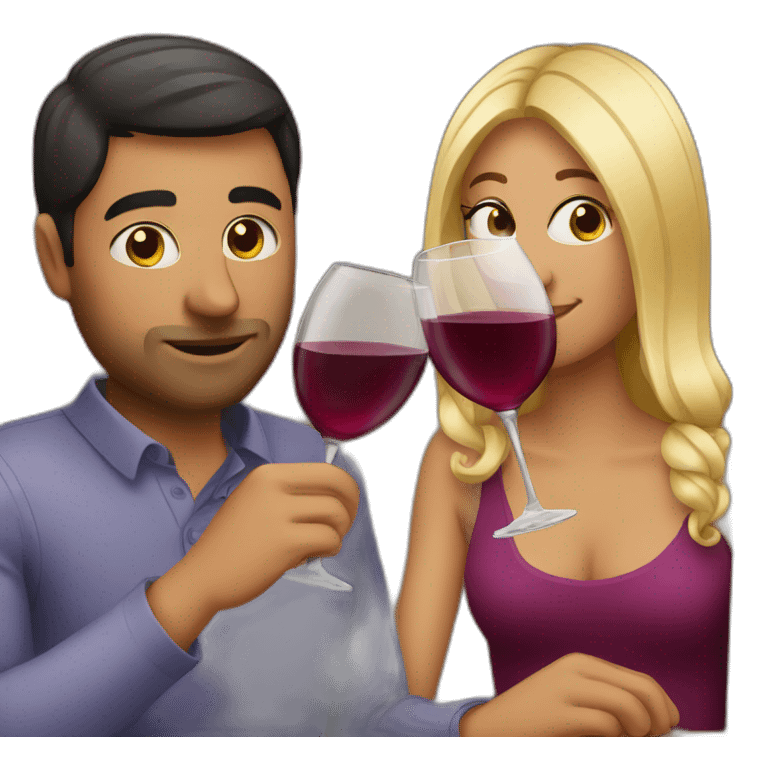 couple drinking wine emoji