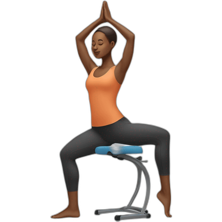 woman with yoga chair pose emoji