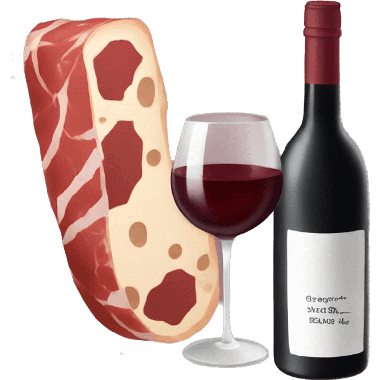 red wine with charcuterie emoji