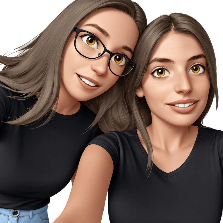 smiling girls in casual style emoji