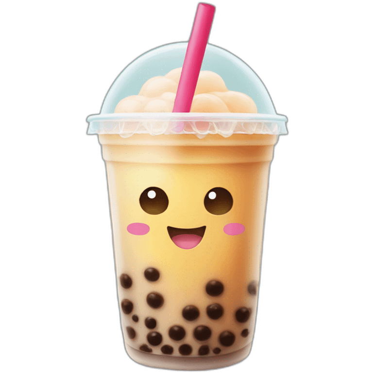 Bubble tea smiling emoji