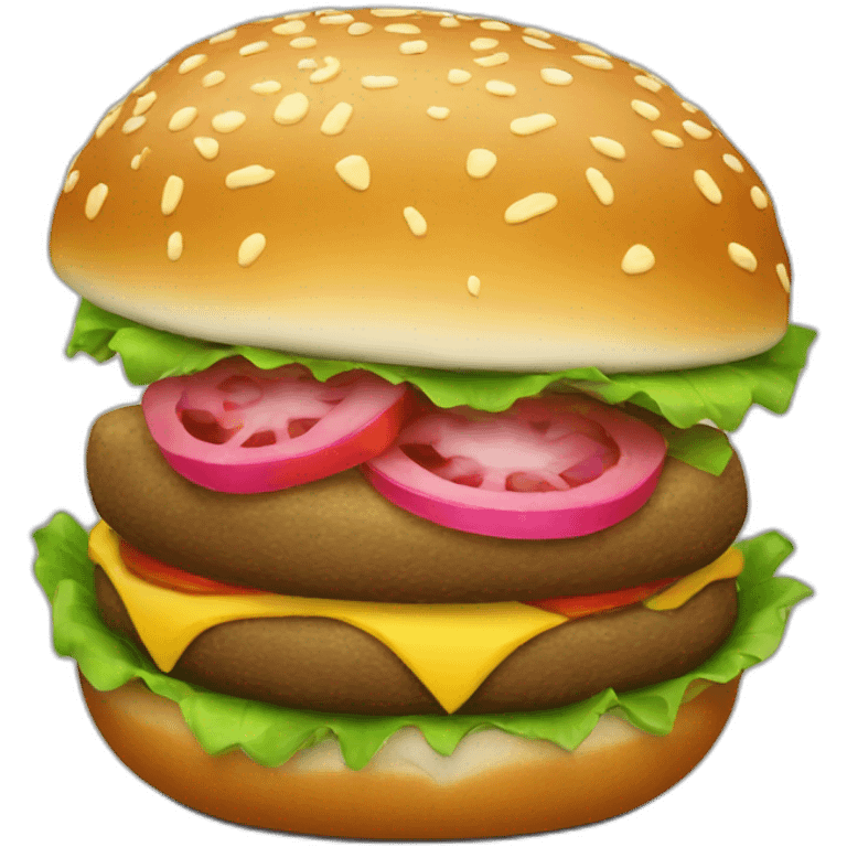 Un hamburger rose emoji