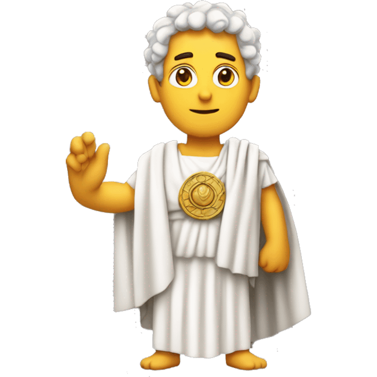 A senator in a toga, looking serious but forming a heart with his hands, symbolizing love for Rome (or the channel's audience). emoji