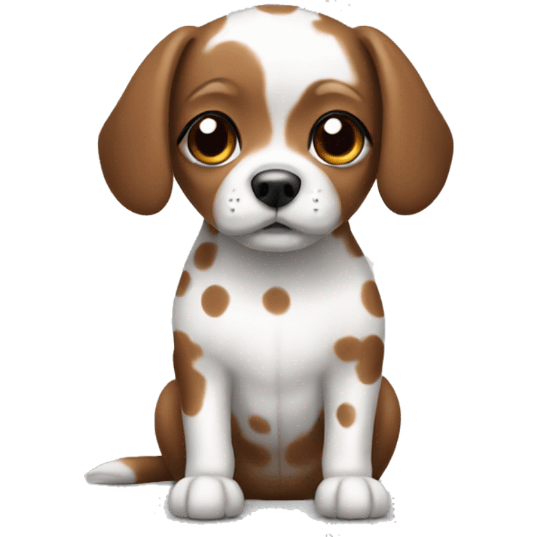 Small dog with dots brown colour and grey spots emoji