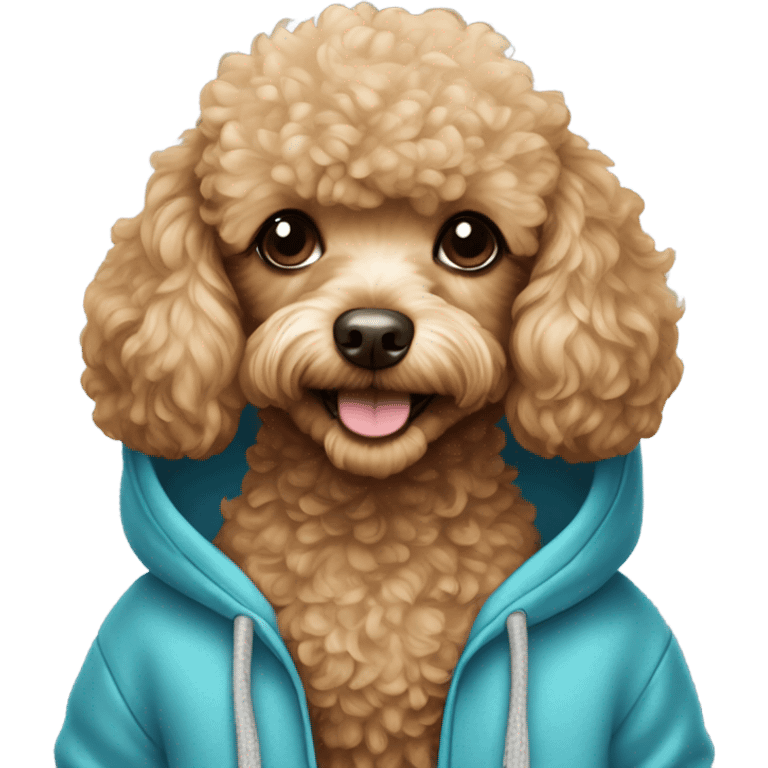 Toy poodle wearing hoodie emoji