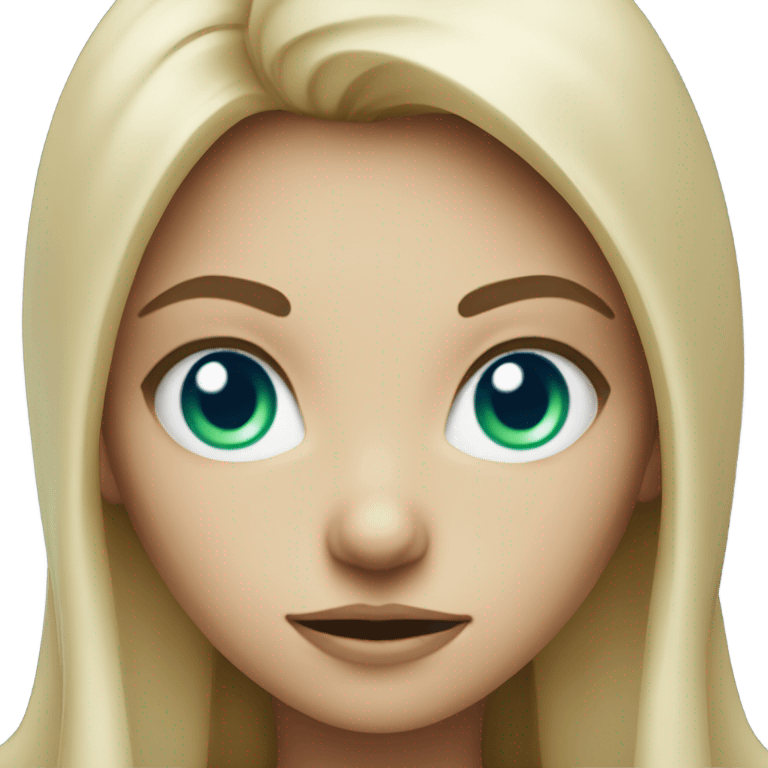 Blonde witch with green blue eyes evil face emoji